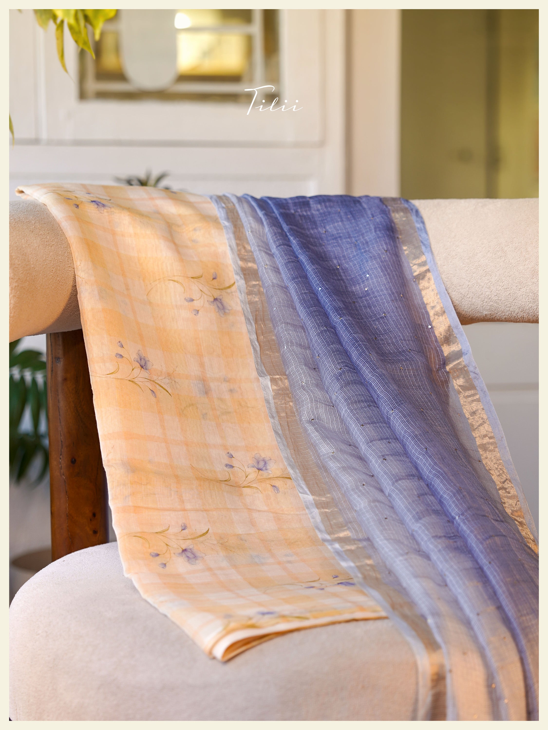 Unstitched mul chanderi suit set