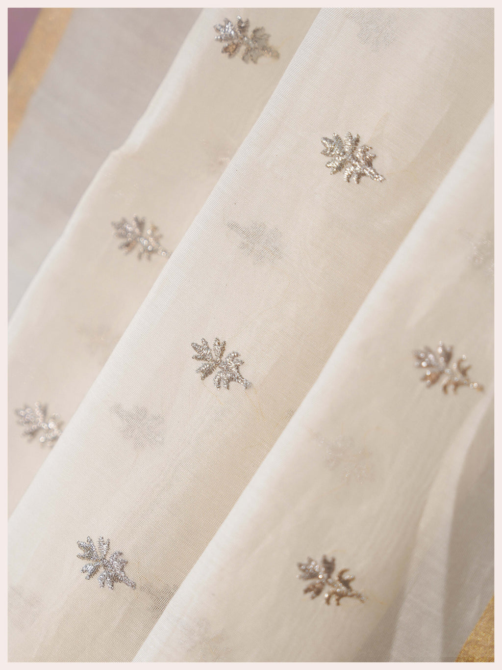 chanderi silver embroidery dupatta