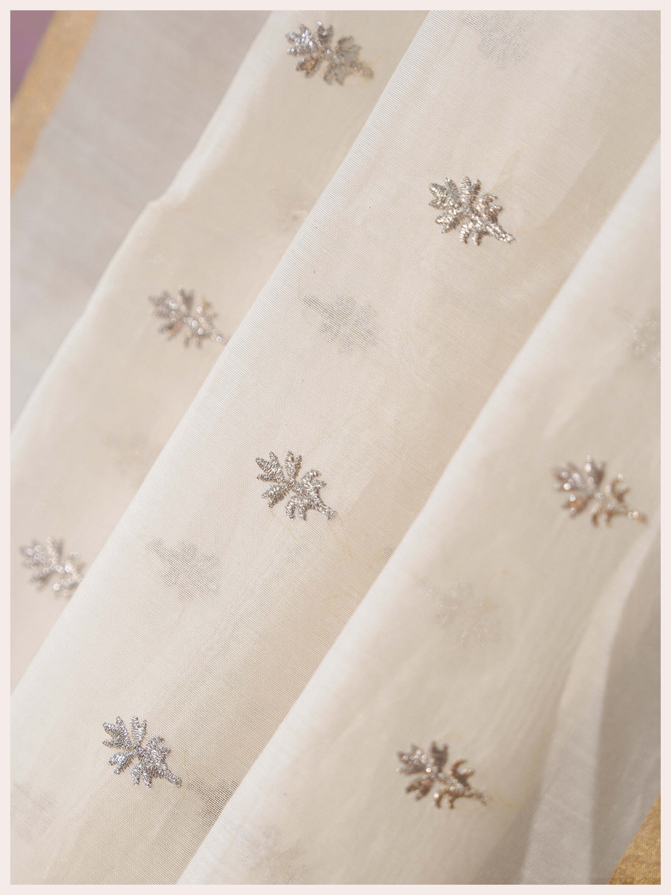 chanderi silver embroidery dupatta