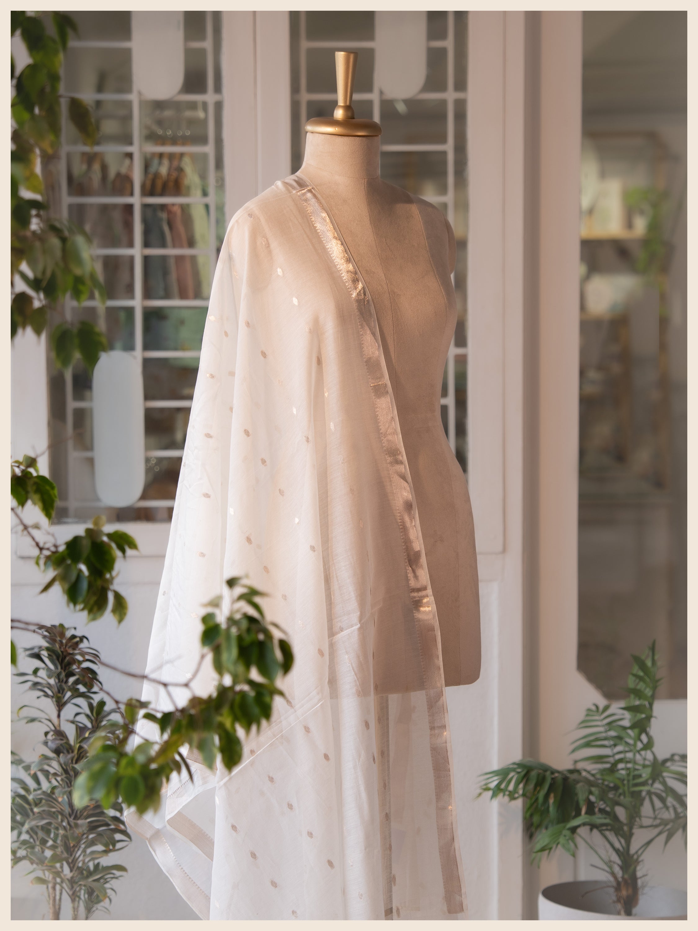 chanderi  embroidery dupatta