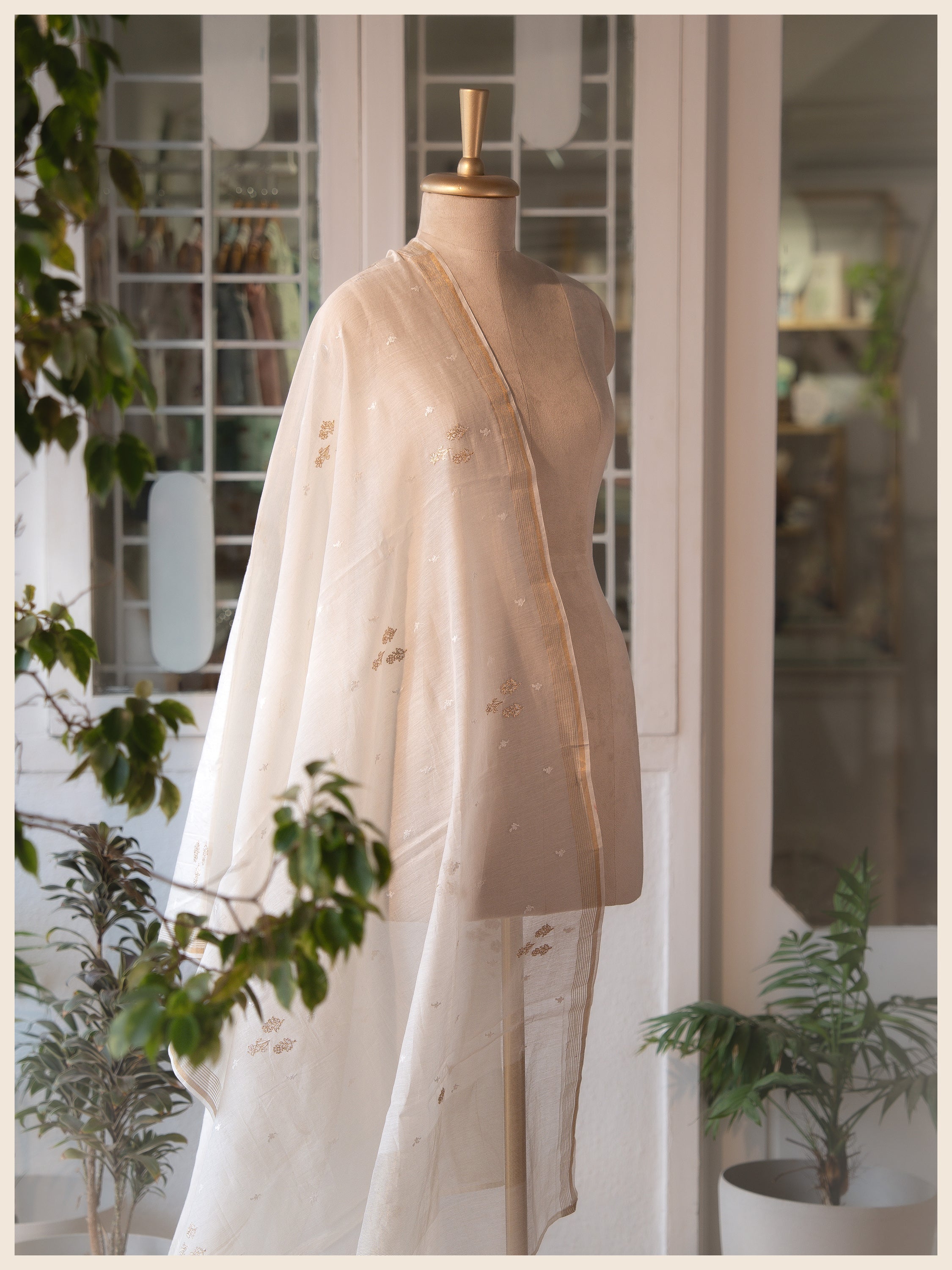 chanderi  embroidery dupatta