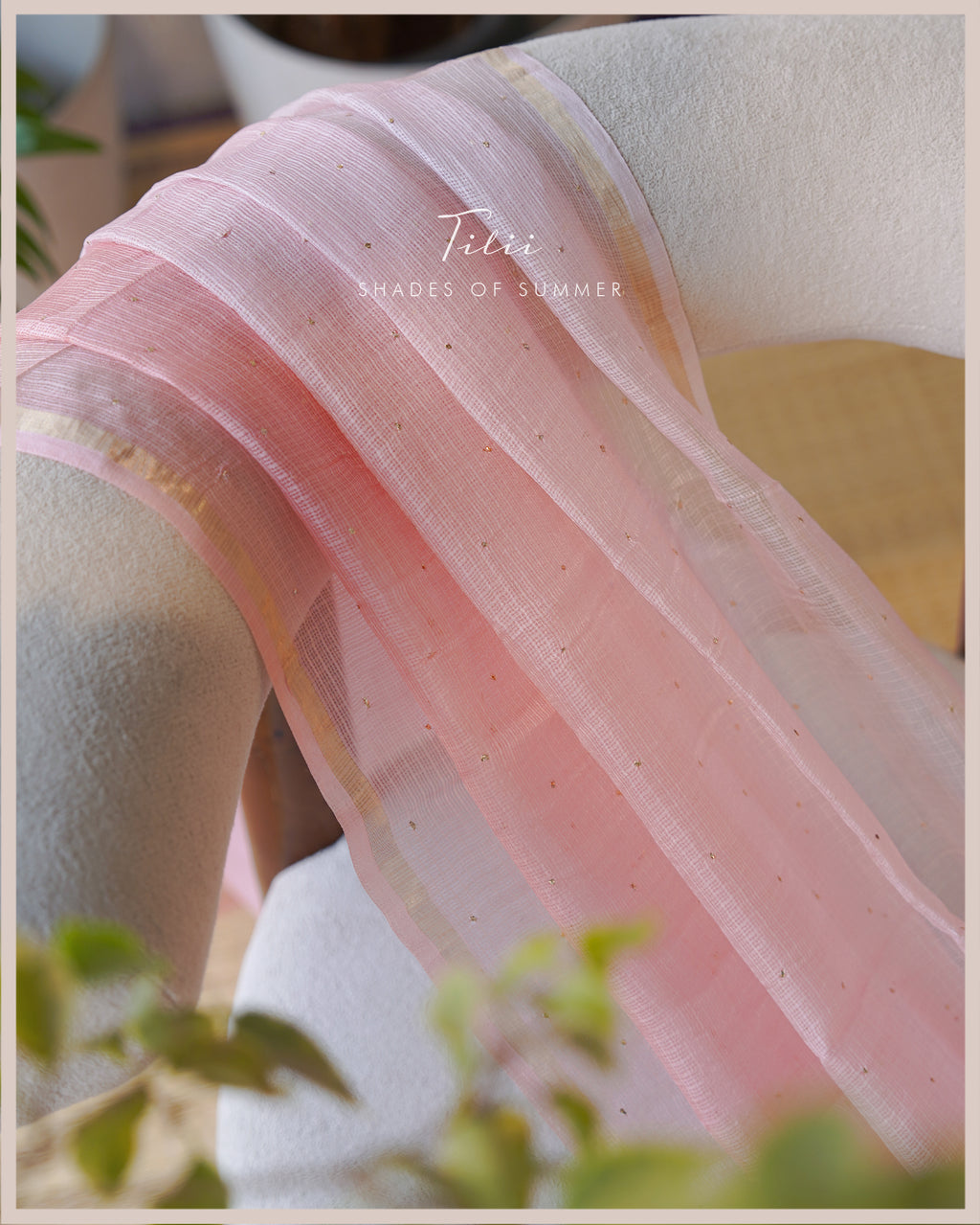 Unstitched suit set petal haze in pink