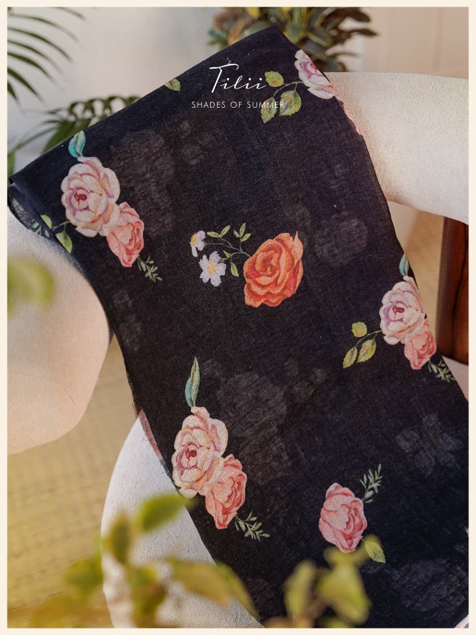 Unstitched suit set in floral linen