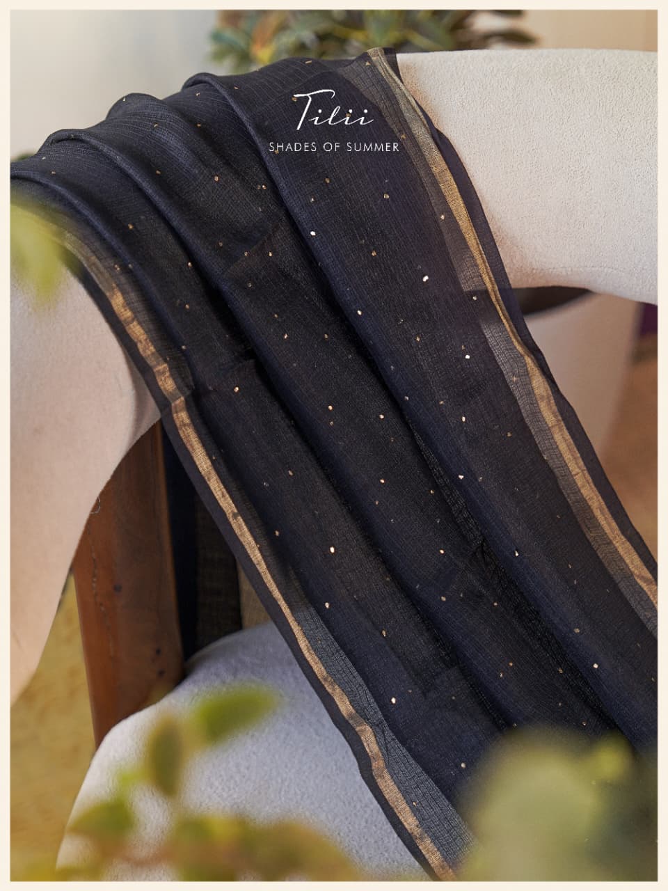 Unstitched suit set in floral linen