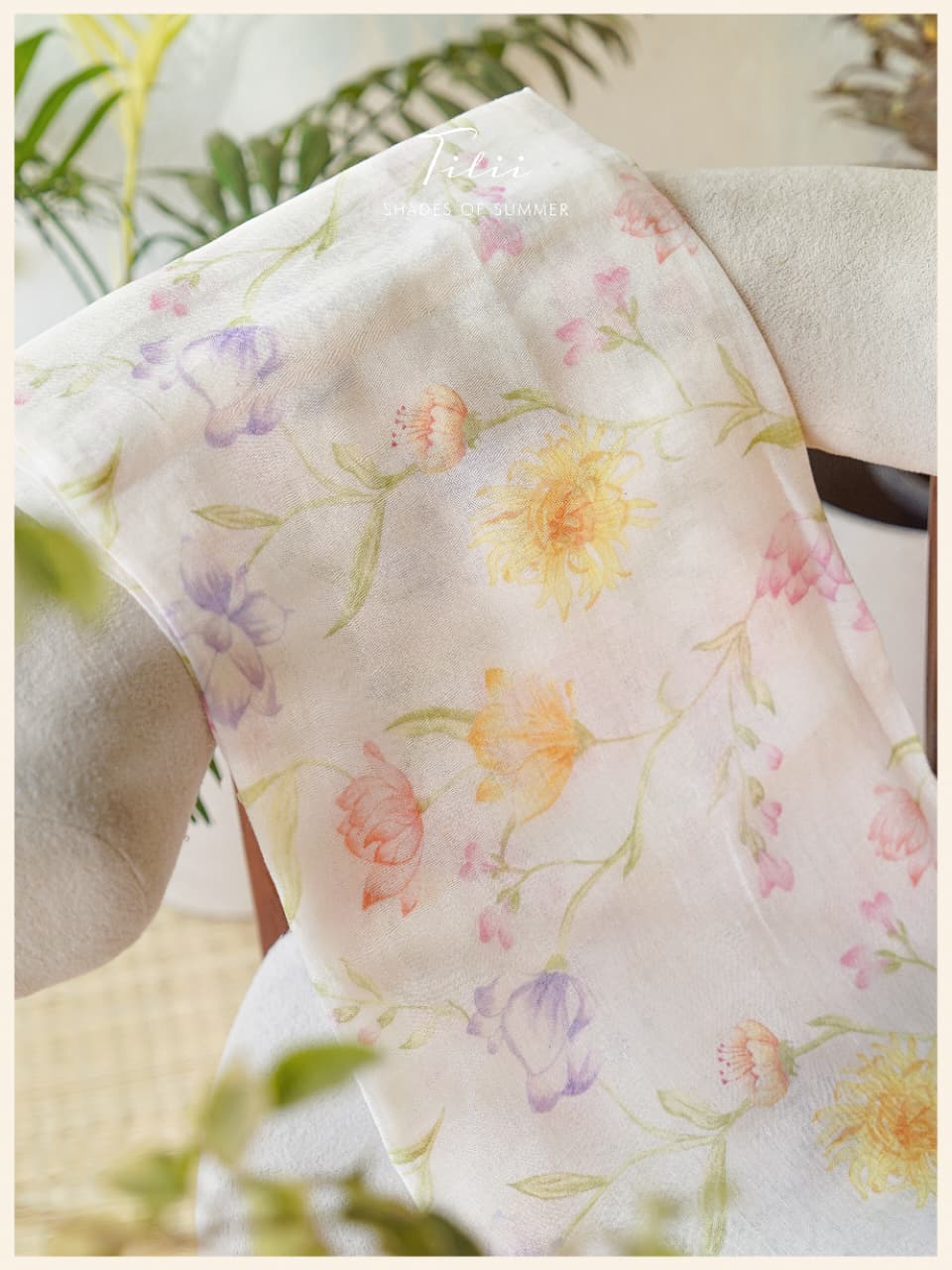 Unstitched suit set in floral linen