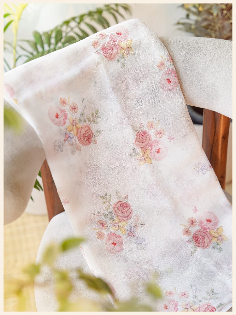 Unstitched suit set in floral linen