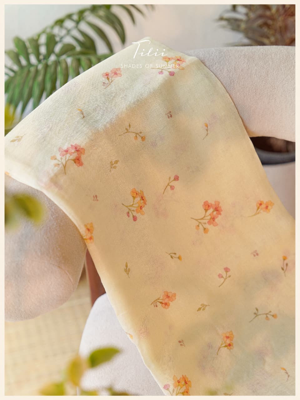 Unstitched suit set in floral linen