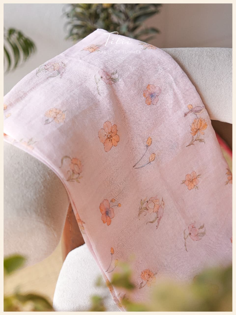 Unstitched suit set in floral linen