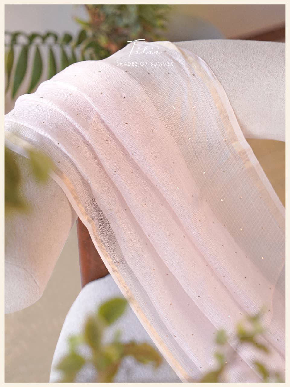 Unstitched suit set in floral linen