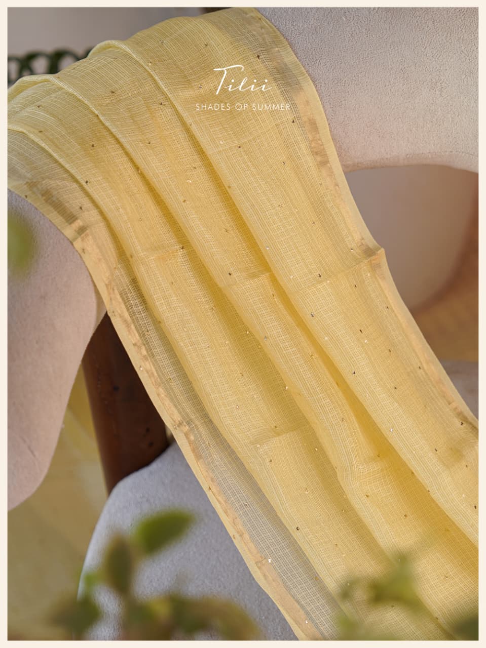 Unstitched suit set in silk cotton yellow