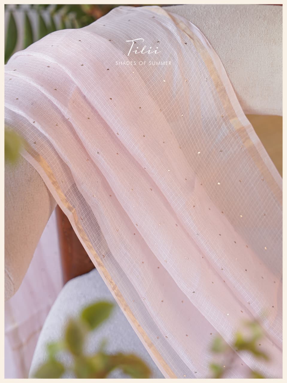 Unstitched suit set in pink checks