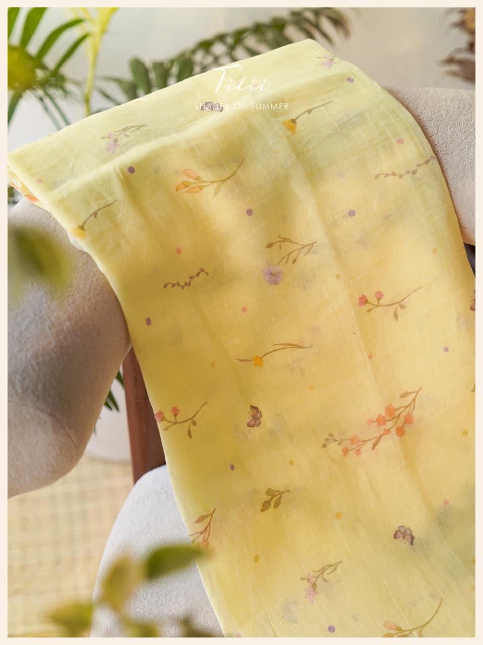 Unstitched suit set in floral linen