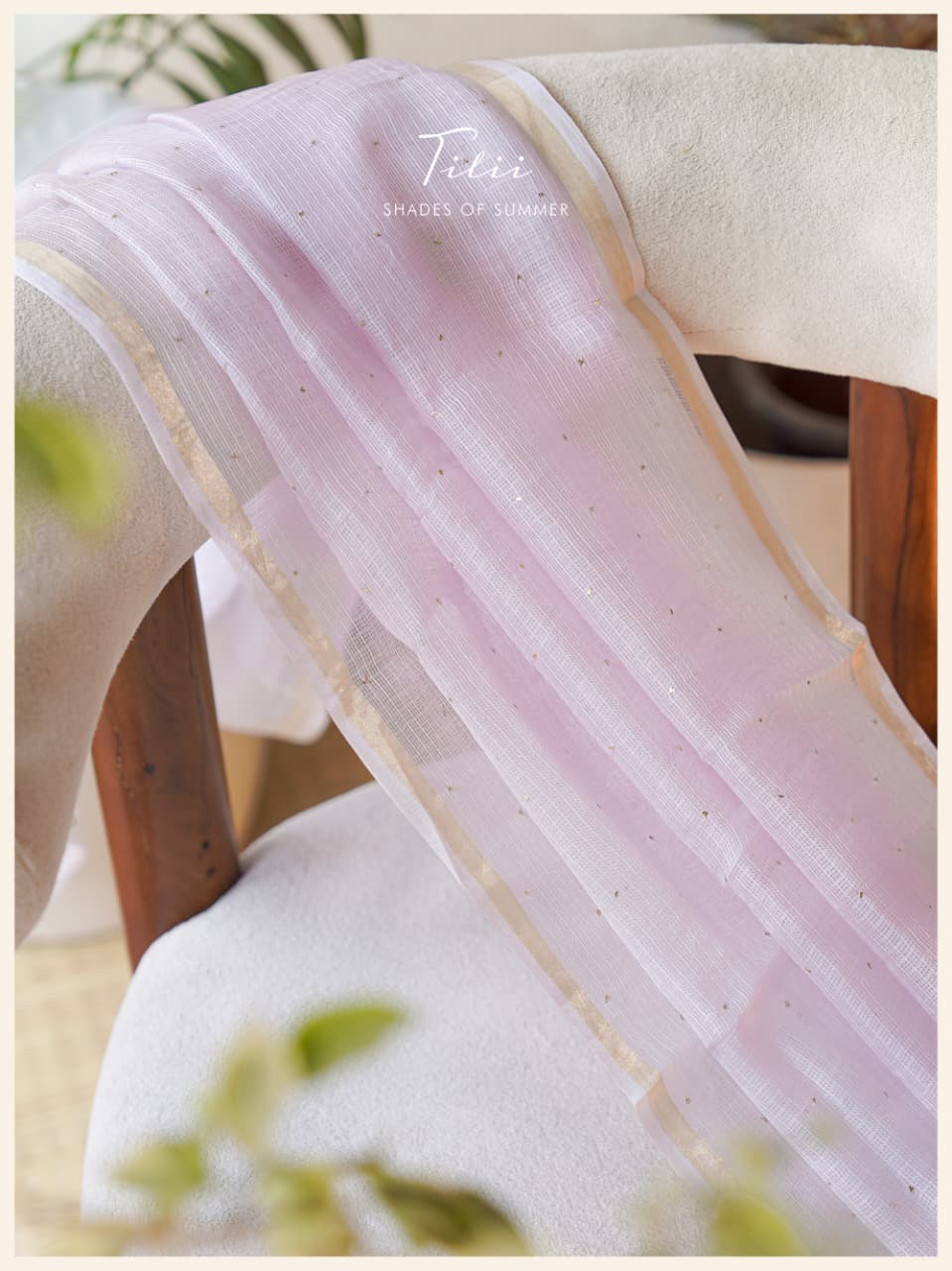 Unstitched suit set in floral linen