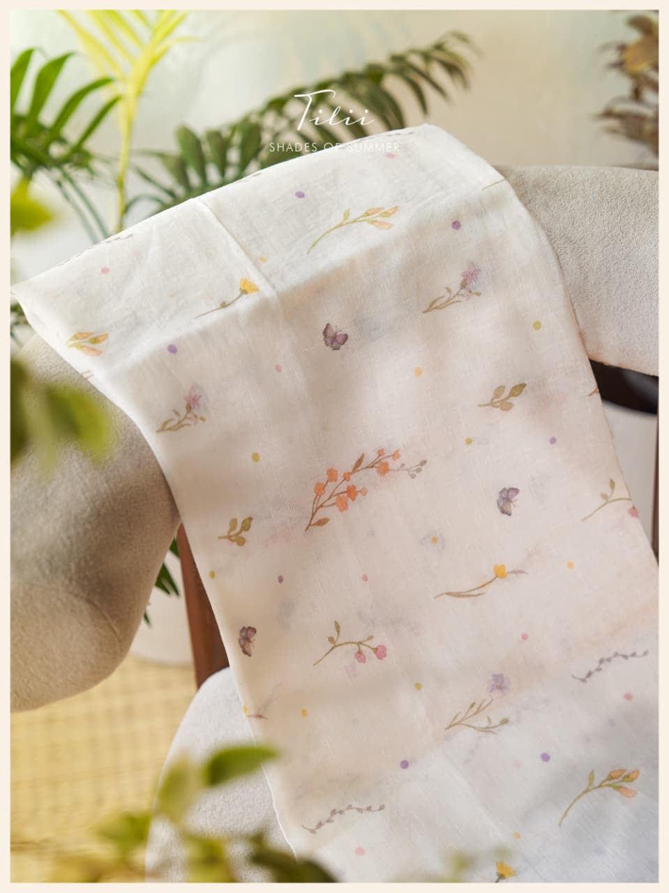 Unstitched suit set in floral linen
