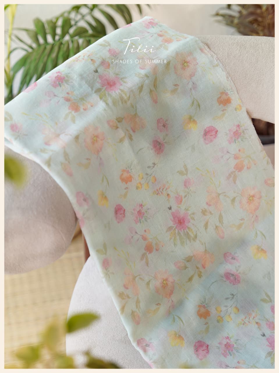 Unstitched suit set in floral linen