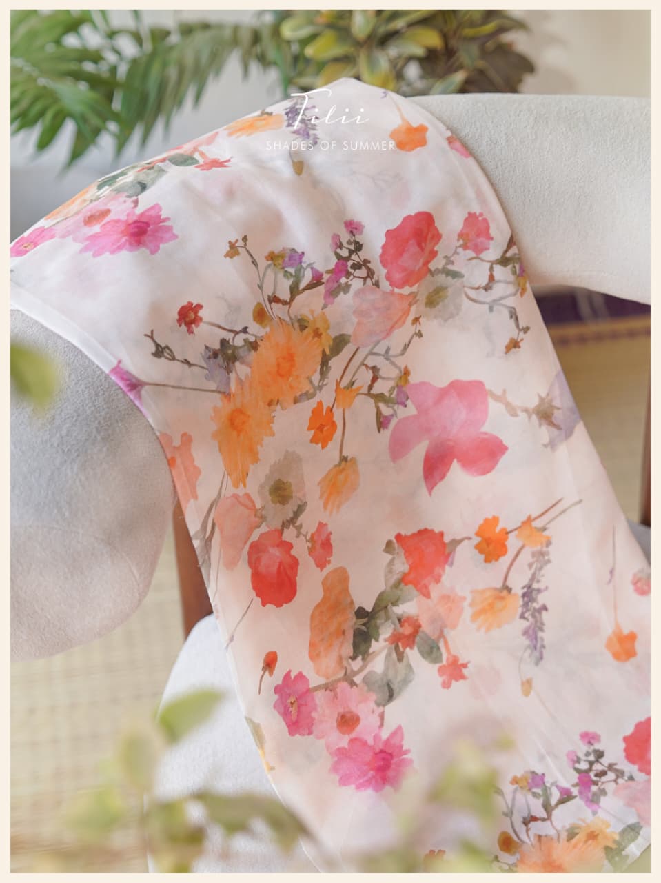 Unstitched suit set in floral print