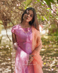 Unstitched suit set in pink ombre dreams