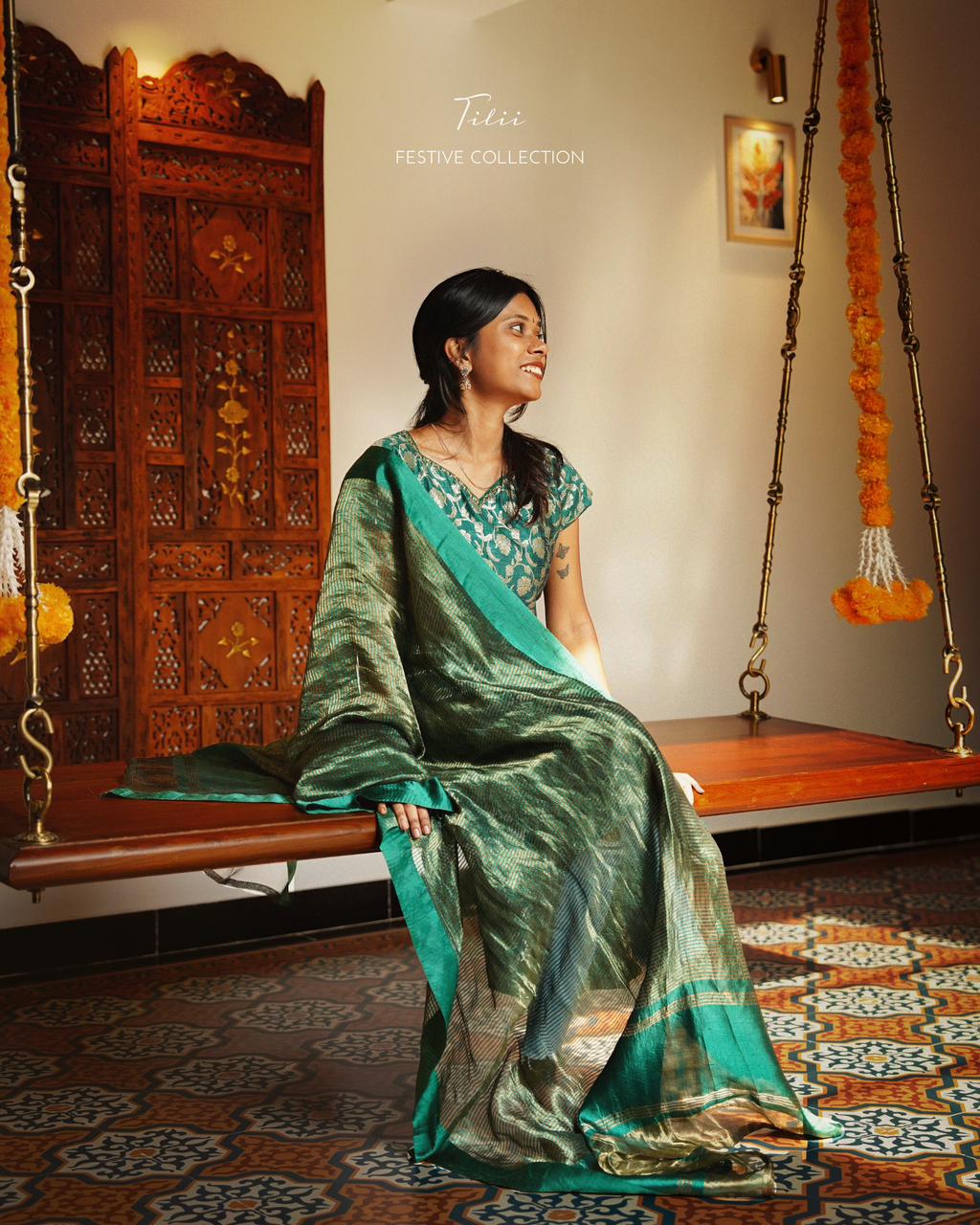 Unstitched suit set in emerald green