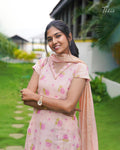Unstitched suit set in pink
