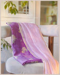 Unstitched suit set in pink raag