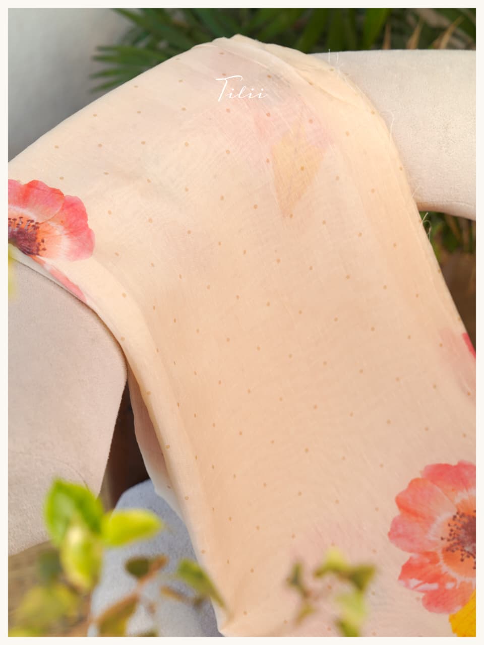 Unstitched suit set in Floral linen