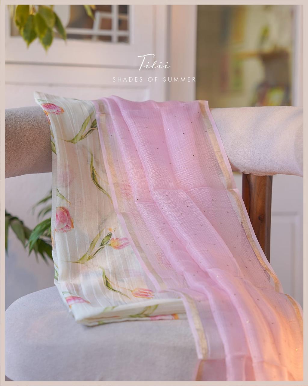 Unstitched suit set in Tulip Haze