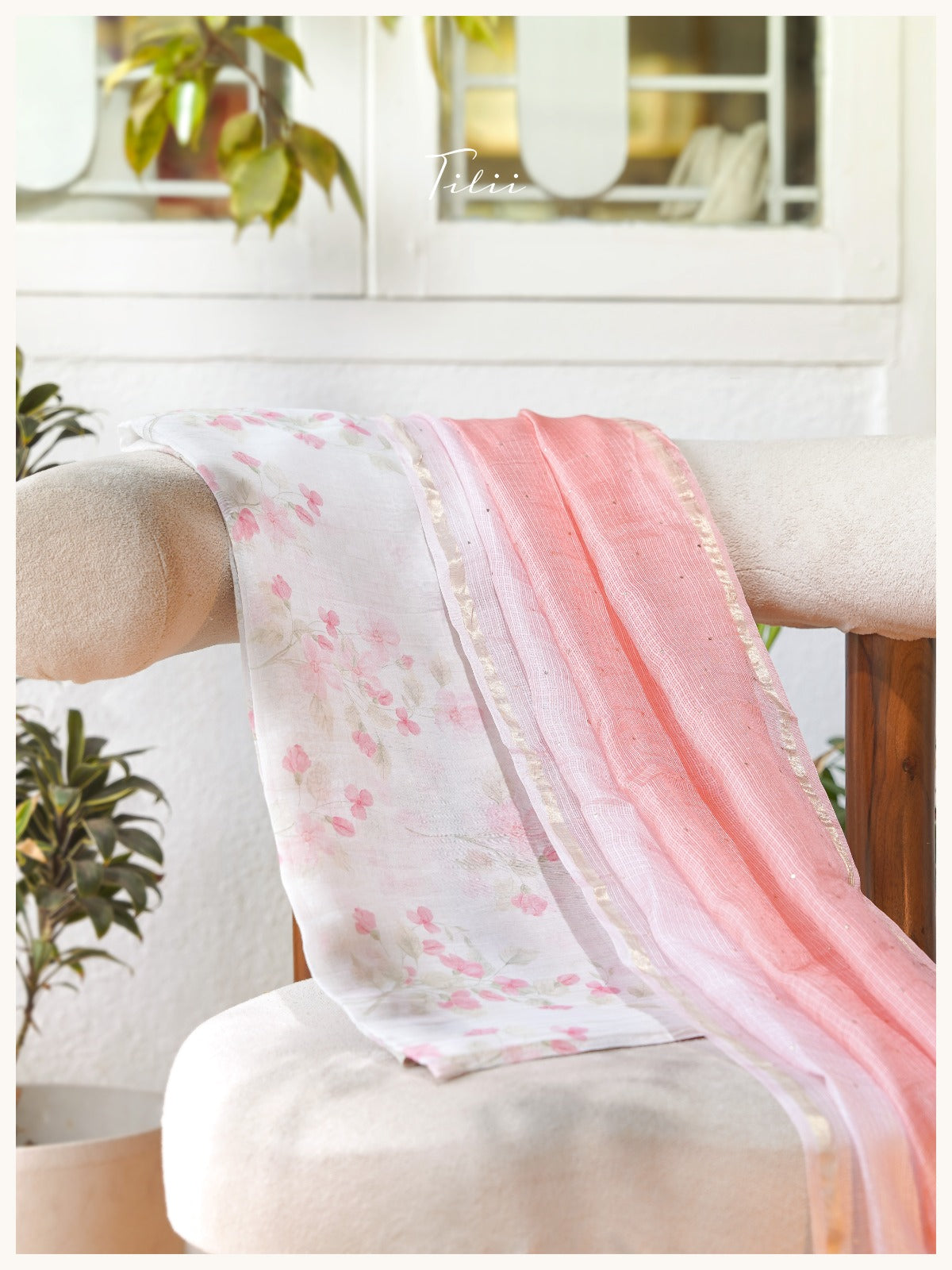 Unstitched mul chanderi suit set