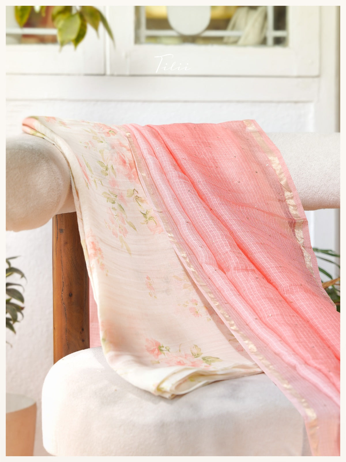 Unstitched mul chanderi suit set