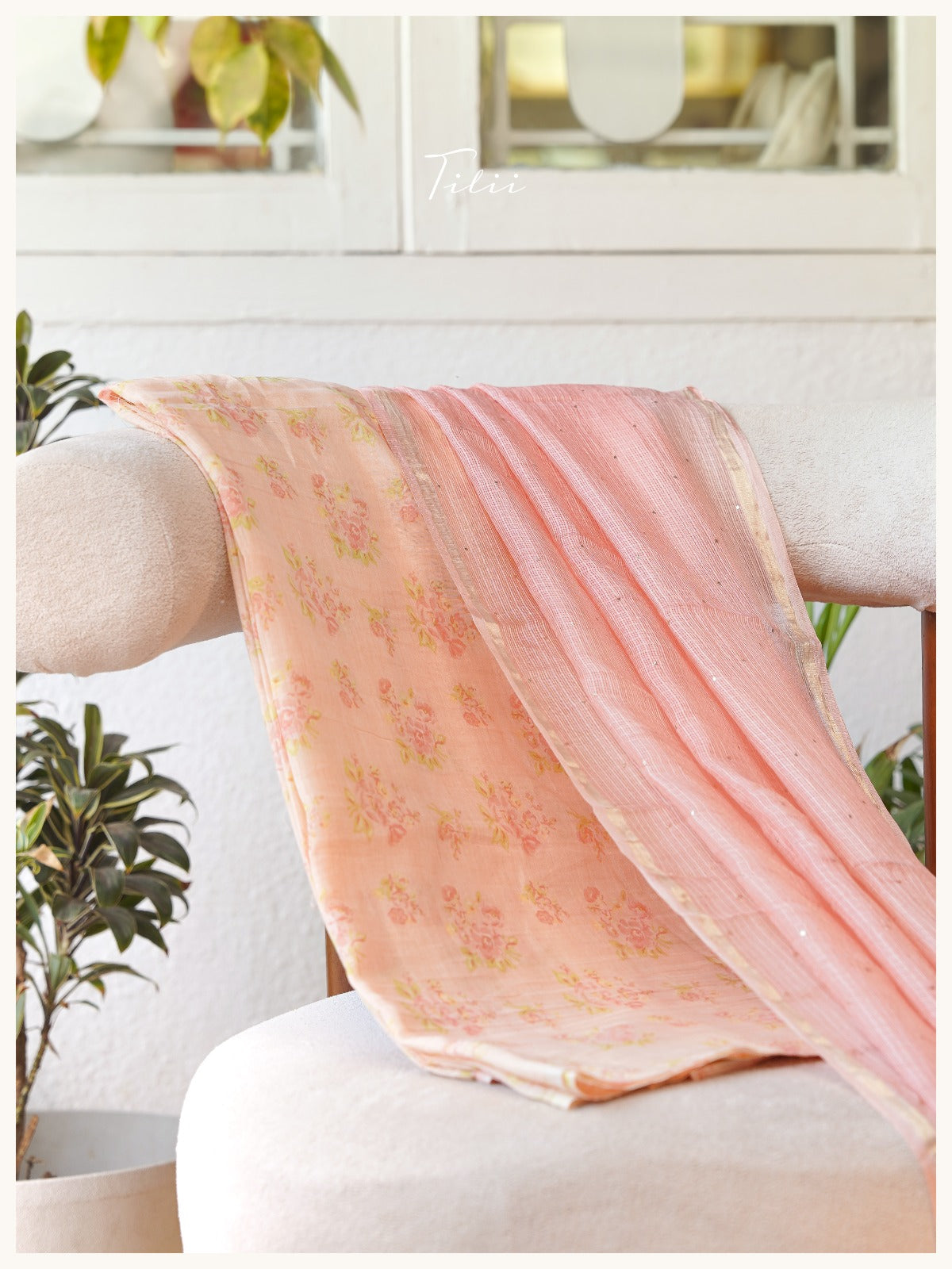 Unstitched mul chanderi suit set