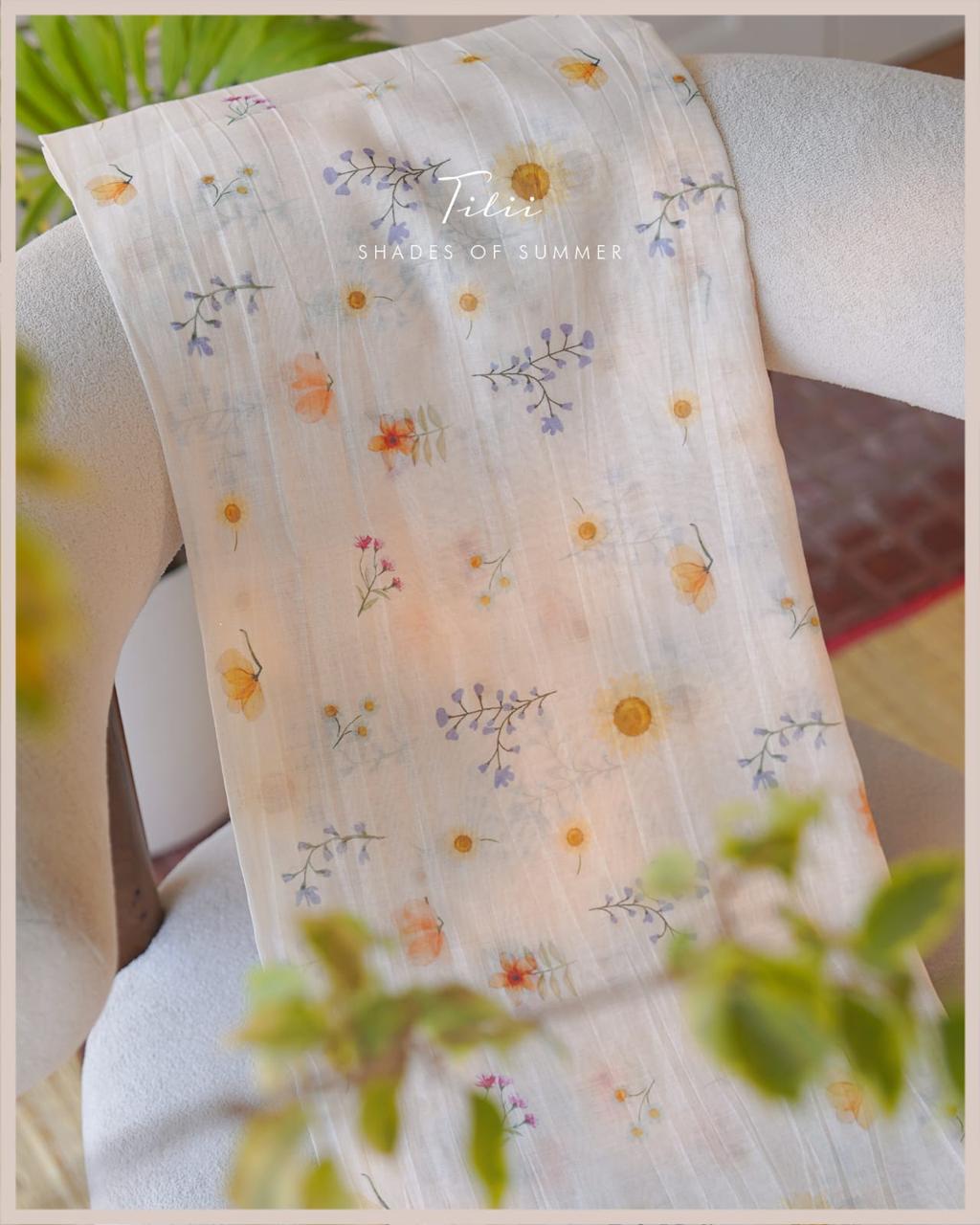 Unstitched suit set in lavender bloom