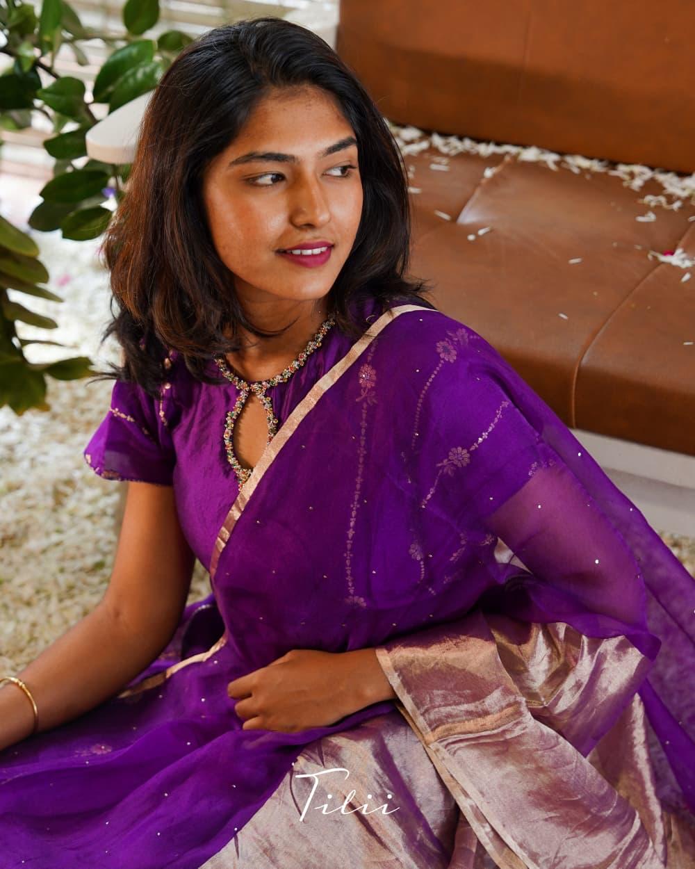 Unstitched suit set in Rich Purple