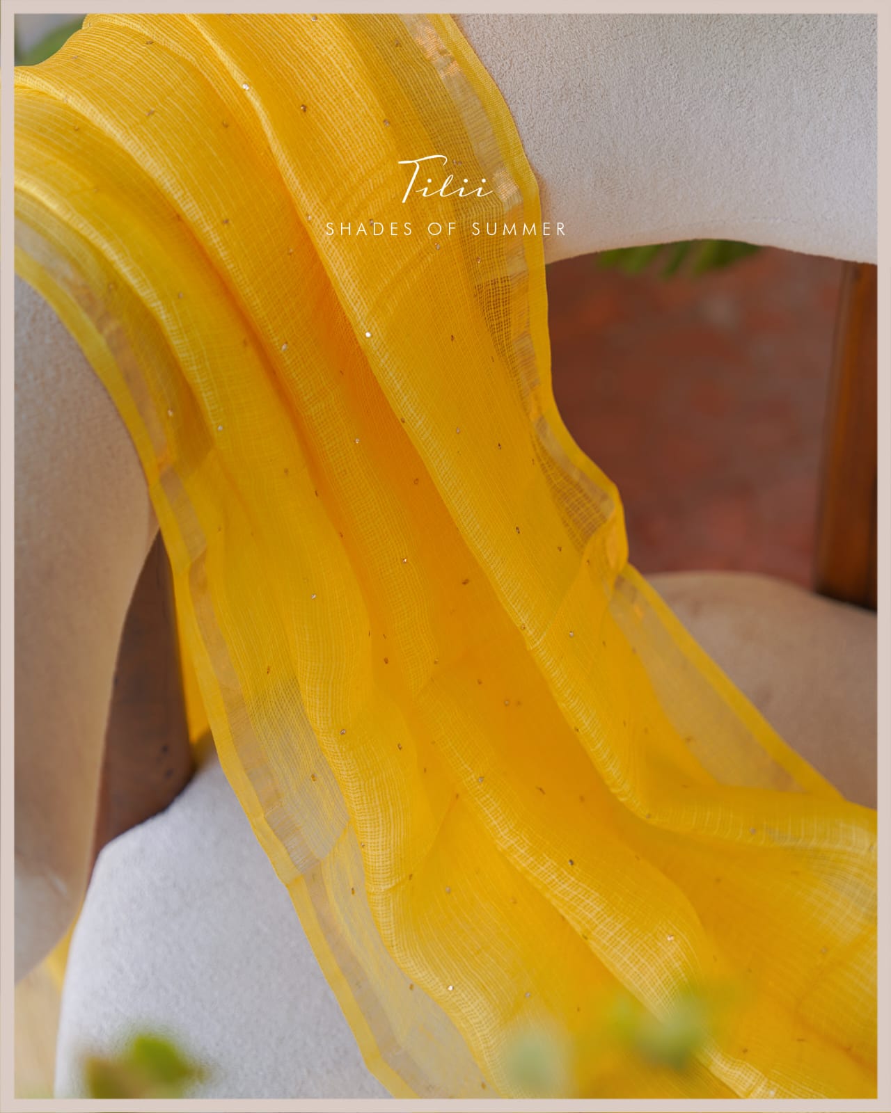 Unstitched suit set in mellow marigold