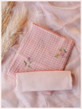 3 Piece Unstitched Suit Set in Floral Pink Checks